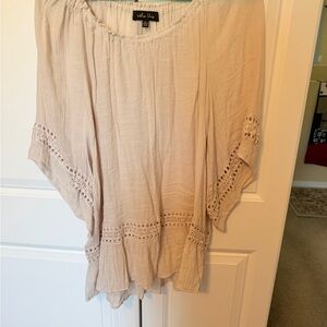 Melissa Paige Cream Blouse with Lace Detail